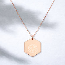 Load image into Gallery viewer, Engraved Silver Hexagon Necklace
