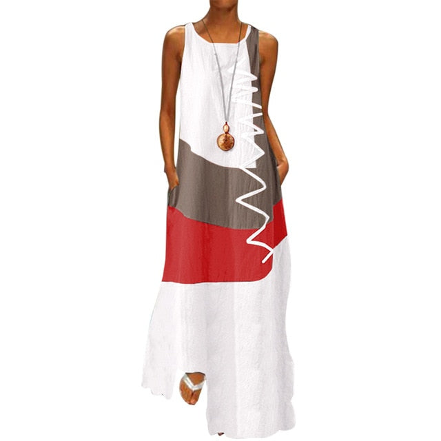 Color Stitching Maxi Dress