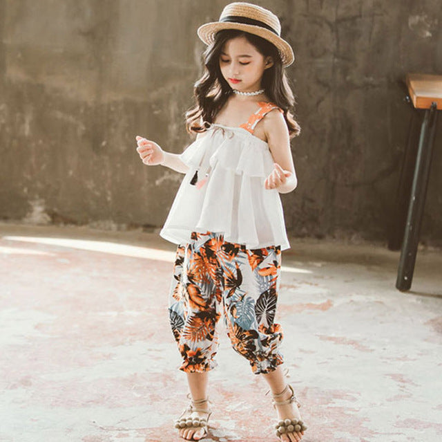 Vest + Floral Pants 2PCS Costumes