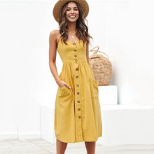 Load image into Gallery viewer, Button strip v-neck strapless
