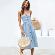 Load image into Gallery viewer, Button strip v-neck strapless
