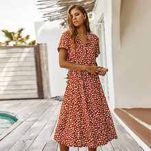 Load image into Gallery viewer, Dots High Waist A-Line Ladies Dress

