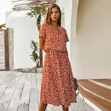 Load image into Gallery viewer, Dots High Waist A-Line Ladies Dress
