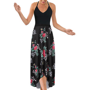 V-neck  Sleeveless Long Dress