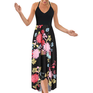V-neck  Sleeveless Long Dress