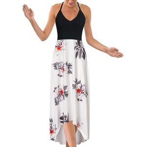 V-neck  Sleeveless Long Dress
