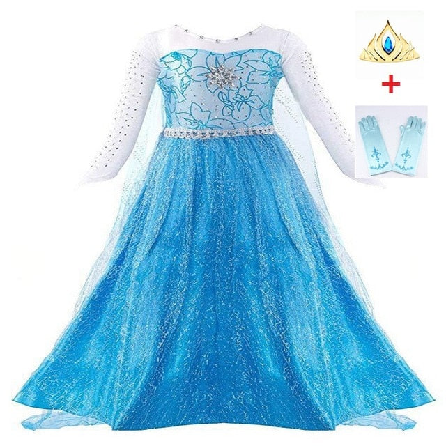 Girls Fancy Queen Elsa Costume