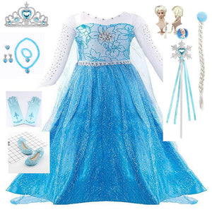 Girls Fancy Queen Elsa Costume