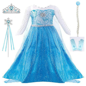 Girls Fancy Queen Elsa Costume