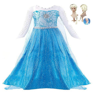 Girls Fancy Queen Elsa Costume