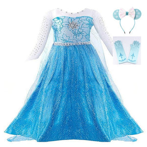Girls Fancy Queen Elsa Costume
